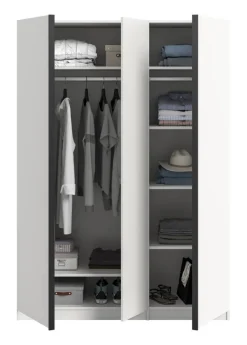 Kleiderschrank OAKLAND weiß B/H/T: ca. 130x183x53 cm