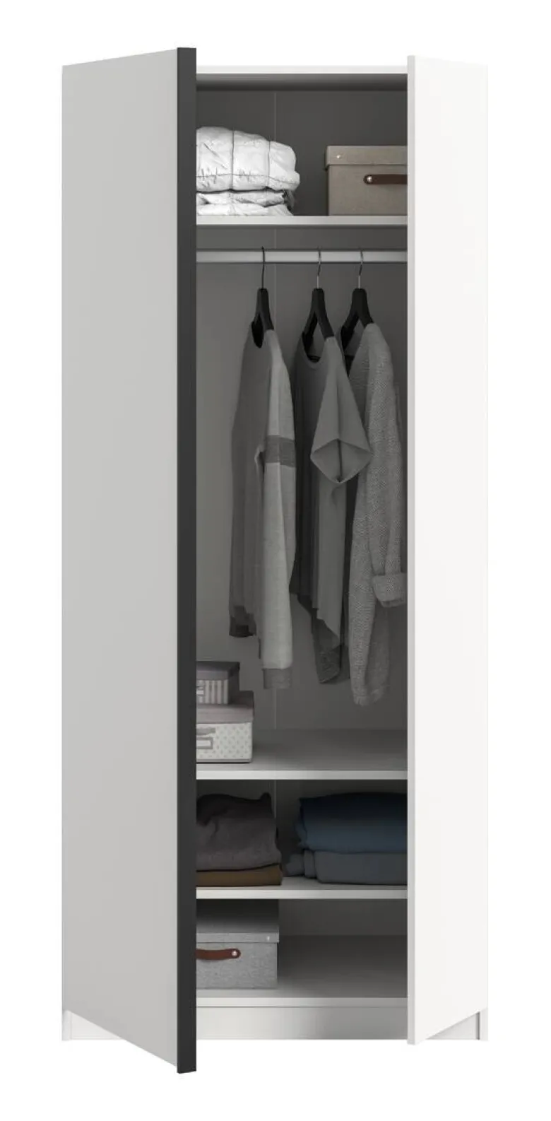 Kleiderschrank OAKLAND weiß B/H/T: ca. 80x183x53 cm