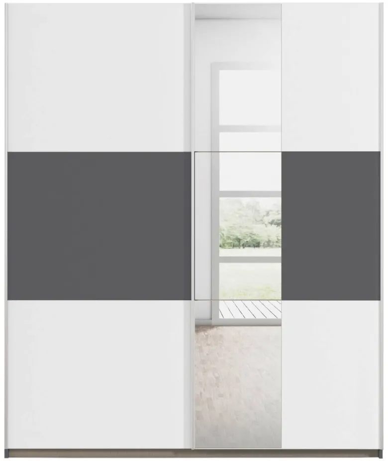 Kleiderschrank Oslo Alpinweiß grau B/H/T: ca. 175x210x59 cm