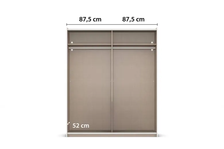 Kleiderschrank Oslo Alpinweiß grau B/H/T: ca. 175x210x59 cm