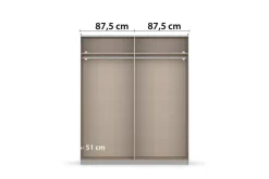 Kleiderschrank Oslo Alpinweiß grau B/H/T: ca. 175x210x59 cm