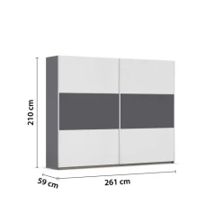 Kleiderschrank Oslo Alpinweiß grau B/H/T: ca. 261x210x59 cm