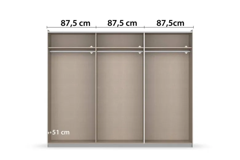 Kleiderschrank Oslo Alpinweiß grau B/H/T: ca. 261x210x59 cm