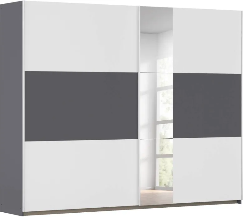Kleiderschrank Oslo Alpinweiß grau B/H/T: ca. 261x210x59 cm