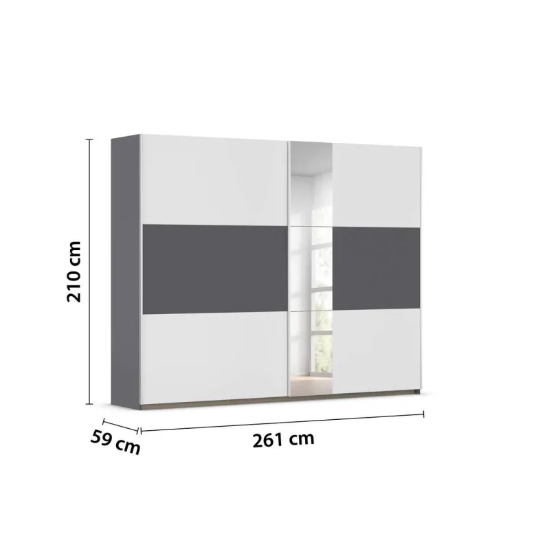 Kleiderschrank Oslo Alpinweiß grau B/H/T: ca. 261x210x59 cm