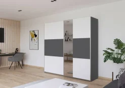 Kleiderschrank Oslo Alpinweiß grau B/H/T: ca. 218x210x59 cm