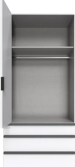 Kleiderschrank Oxford weiß B/H/T: ca. 100x216x58 cm