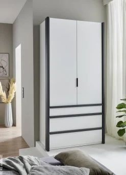 Kleiderschrank Oxford weiß B/H/T: ca. 100x216x58 cm