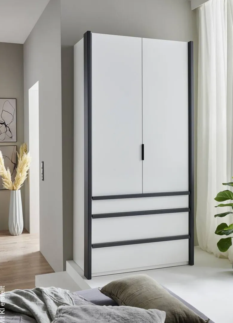 Kleiderschrank Oxford weiß B/H/T: ca. 100x216x58 cm