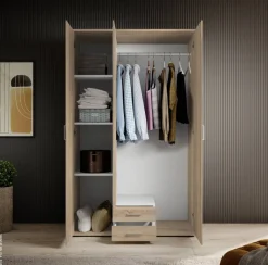 Kleiderschrank Paul Eiche Sonoma Nachbildung B/H/T: ca. 120x195x55 cm