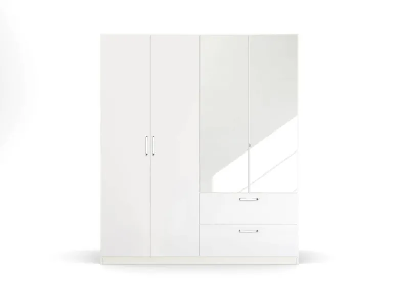 Kleiderschrank Quadra weiß B/H/T: ca. 180x210x54 cm