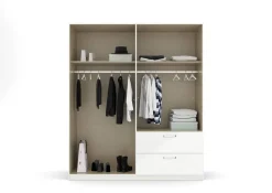 Kleiderschrank Quadra weiß B/H/T: ca. 180x210x54 cm