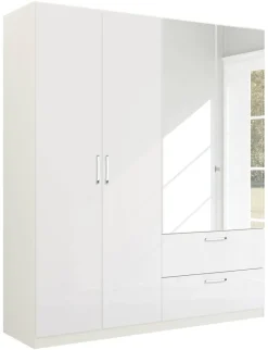 Kleiderschrank Quadra weiß B/H/T: ca. 180x210x54 cm