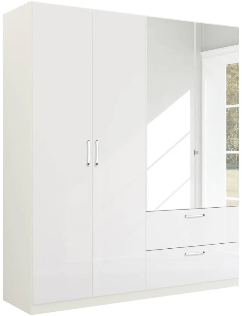 Kleiderschrank Quadra weiß B/H/T: ca. 180x210x54 cm
