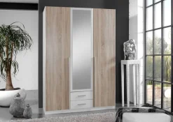 Kleiderschrank Skate weiß Eiche Sonoma Nachbildung B/H/T: ca. 135x197x58 cm
