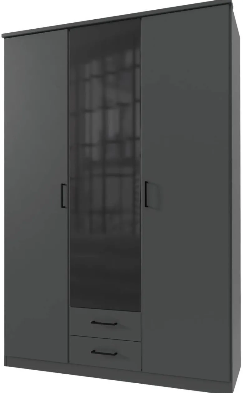 Kleiderschrank Soest Graphit schwarz B/H/T: ca. 135x199x58 cm