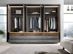 Kleiderschrank Tulsa Arktisgrau Oak Flagstaff Nachbildung B/H/T: ca. 301x229x61 cm