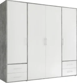 Kleiderschrank Valencia Beton Optik B/H/T: ca. 206x195x60 cm
