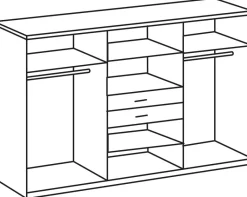 Kleiderschrank Vanea weiß B/H/T: ca. 270x210x58 cm