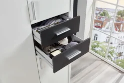 Kleiderschrank Vegas weiß Graphit B/H/T: ca. 270x208x58 cm