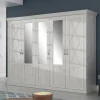 Kleiderschrank weiß Pinie Nachbildung B/H/T: ca. 268,3x205,8x62,6 cm