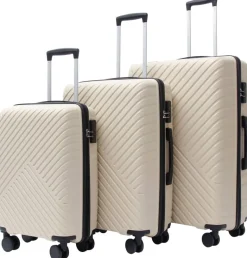 Koffer beige Kunststoff B/H/L: ca. 23x36,5x57 cm