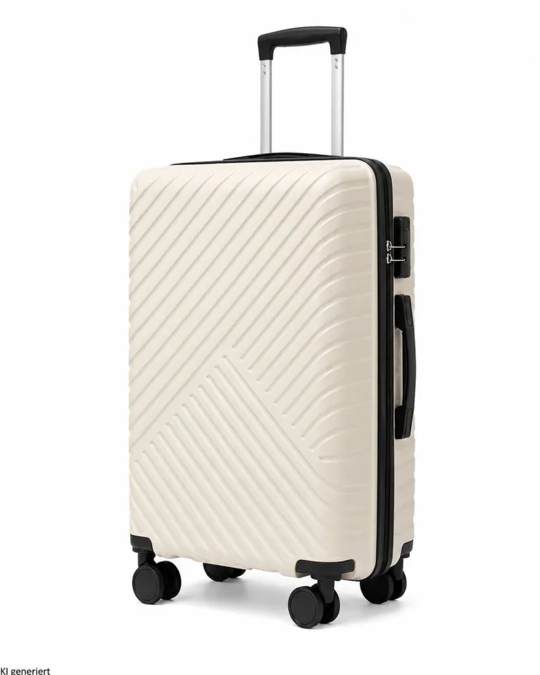 Koffer beige Kunststoff B/H/L: ca. 23x36,5x57 cm