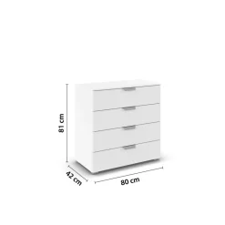 Kommode Aditio Alpinweiß B/H/T: ca. 80x81x42 cm