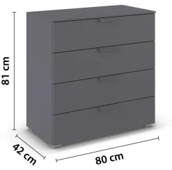 Kommode Aditio grau B/H/T: ca. 80x81x42 cm