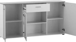 Kommode Alanis weiß matt Beton Optik B/H/T: ca. 150x80x34 cm