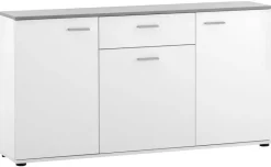 Kommode Alanis weiß matt Beton Optik B/H/T: ca. 150x80x34 cm