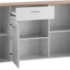 Kommode Alanis weiß matt Eiche Artisan Nachbildung B/H/T: ca. 150x80x34 cm