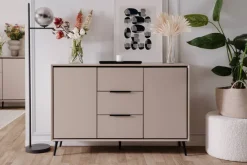Kommode Arona sand schwarz B/H/T: ca. 135x90x38 cm