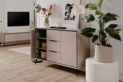 Kommode Arona sand schwarz B/H/T: ca. 135x90x38 cm
