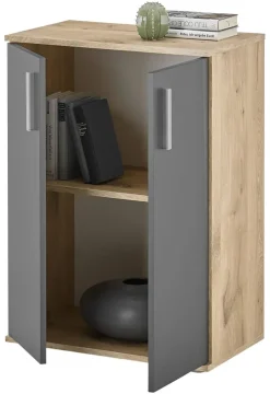 Kommode BC 1040 Eiche Viking Nachbildung dunkelgrau B/H/T: ca. 60x84x35 cm