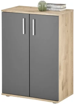 Kommode BC 1040 Eiche Viking Nachbildung dunkelgrau B/H/T: ca. 60x84x35 cm