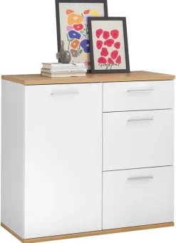 Kommode BC 1035 weiß Eiche Artisan Nachbildung B/H/T: ca. 96x86x38 cm