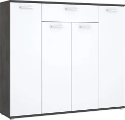Kommode Beton dunkel Optik weiß B/H/T: ca. 139x121x35 cm