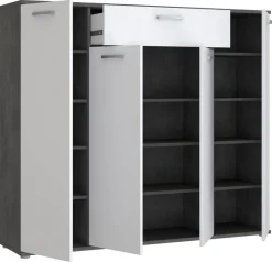 Kommode Beton dunkel Optik weiß B/H/T: ca. 139x121x35 cm