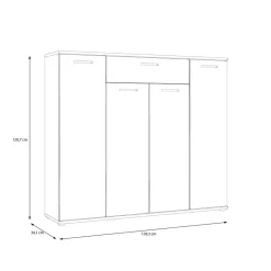 Kommode Beton dunkel Optik weiß B/H/T: ca. 139x121x35 cm