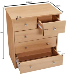 Kommode buche Alu Optik B/H/T: ca. 60x70x35 cm