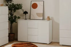 Kommode Capetown weiß glänzend weiß B/H/T: ca. 120x81x40 cm