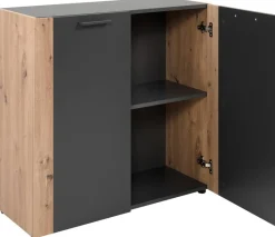 Kommode Cento anthrazit Eiche Artisan Oak Nachbildung B/H/T: ca. 89x83x35 cm