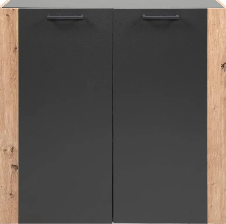 Kommode Cento anthrazit Eiche Artisan Oak Nachbildung B/H/T: ca. 89x83x35 cm