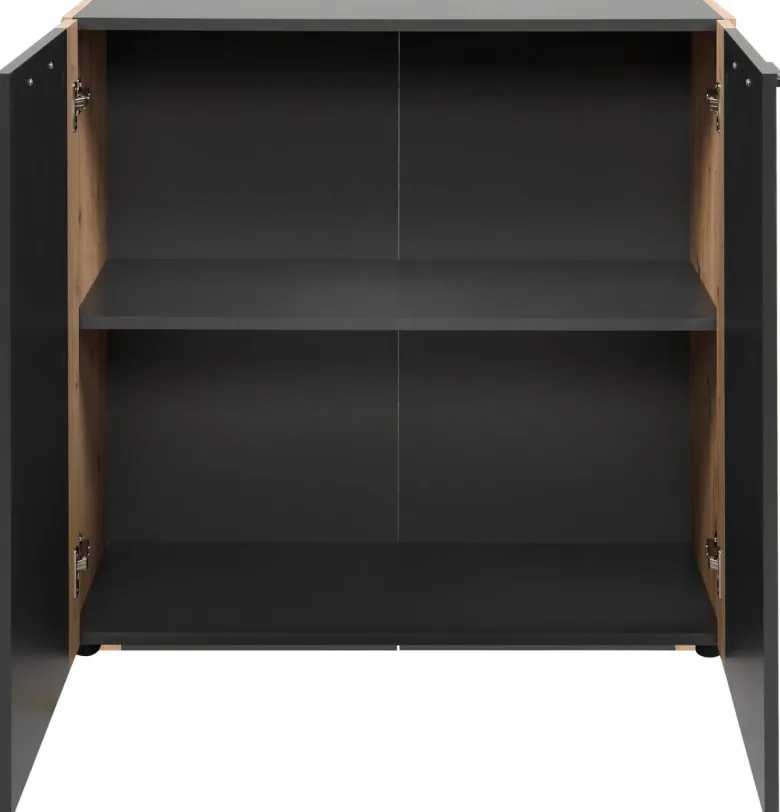 Kommode Cento anthrazit Eiche Artisan Oak Nachbildung B/H/T: ca. 89x83x35 cm