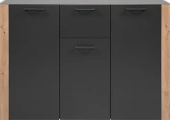 Kommode Cento anthrazit Eiche Artisan Oak Nachbildung B/H/T: ca. 126x83x35 cm