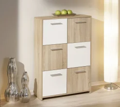 Kommode Egadi Eiche Sonoma Nachbildung weiß B/H/T: ca. 77x115x30 cm