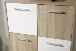 Kommode Egadi Eiche Sonoma Nachbildung weiß B/H/T: ca. 77x115x30 cm