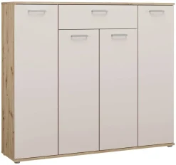 Kommode Eiche Artisan Nachbildung Eiche Kaschmirgrau Nachbildung B/H/T: ca. 139x121x35 cm