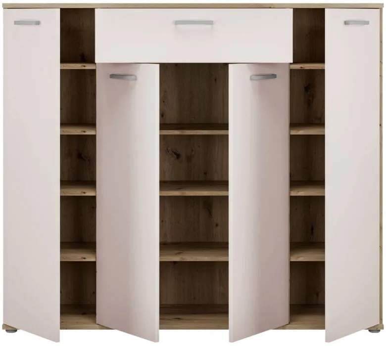 Kommode Eiche Artisan Nachbildung Eiche Kaschmirgrau Nachbildung B/H/T: ca. 139x121x35 cm